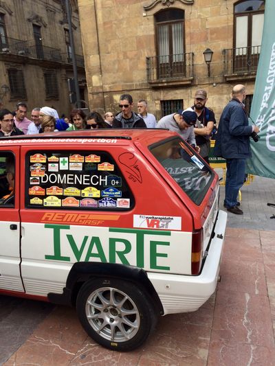 Rally event atmosphere in Oviedo