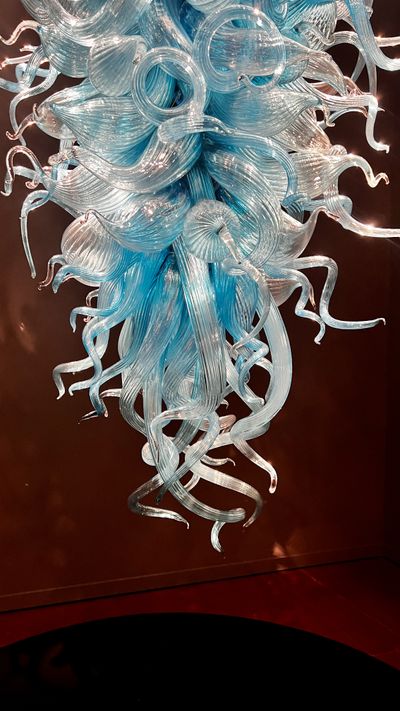 Glass sculpture with natural elements